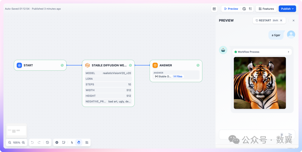 Dify+谷歌翻译 使用中文提示词实现本地文生图 配图 17