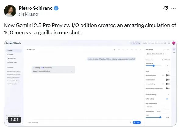 AI编程模型领域迎新王？谷歌发布Gemini 2.5 Pro I/O，单条文本提示即可生成完整应用 配图 10