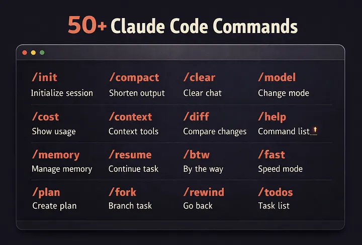 Claude Code 拥有 50 多个命令。大多数开发者只用到 5 个
