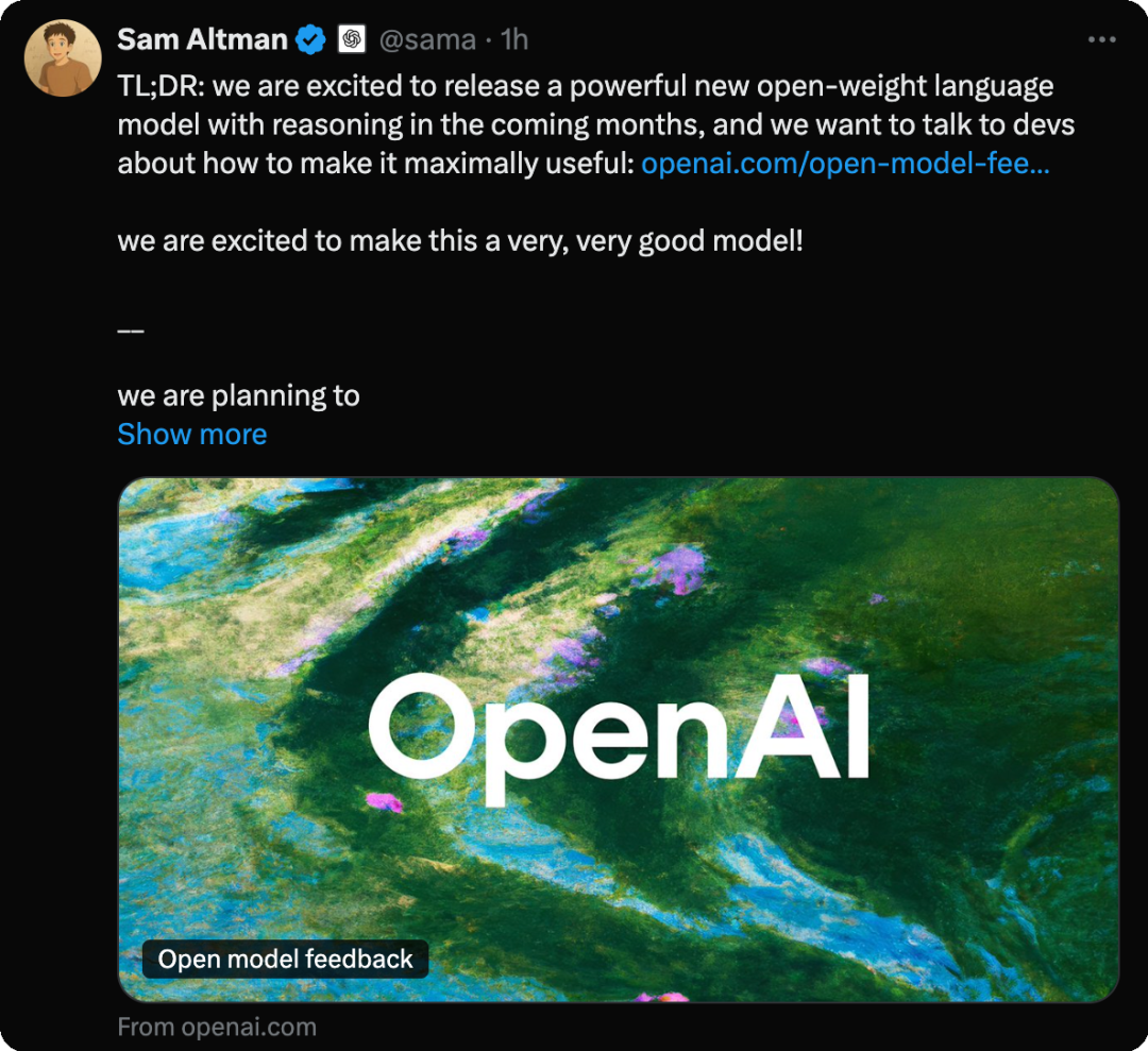 OpenAI官宣重磅开源！最强开源大模型要来了？奥特曼透露过去1小时新增100万用户