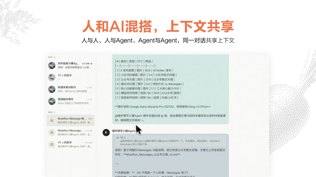 MuleRun Messages上线！Agent从个人工具走进团队协作 配图 3