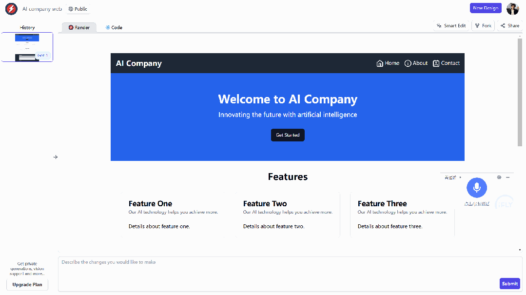 RapidPages：40秒生成AI网站！实时生成 UI 组件、比Open UI 更快 & 开源 配图 2