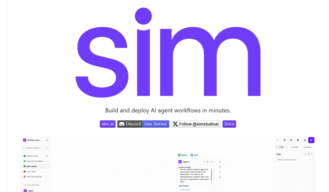 Sim Studio：开启AI工作流搭建新世界