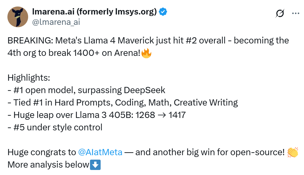 Meta深夜开源Llama 4！首次采用MoE，惊人千万token上下文，竞技场超越DeepSeek 配图 4