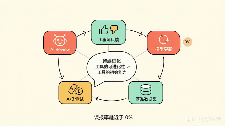 AI评审反馈闭环：点赞/点踩 + A/B测试的进化循环