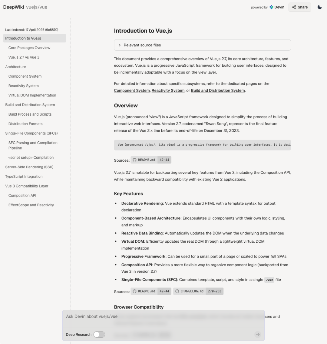 DeepWiki让Github源代码秒变文档知识库 配图 4