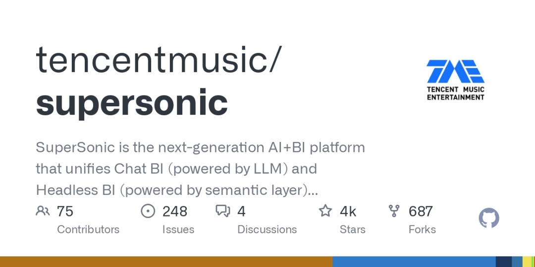GitHub - tencentmusic/supersonic: SuperSonic is the next-generation AI+BI  platform that unifies Chat BI (powered by LLM) and Headless BI (powered by  semantic layer) paradigms.