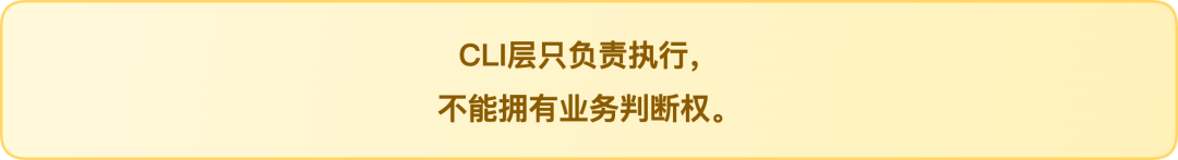 金句：CLI层不能拥有业务判断权